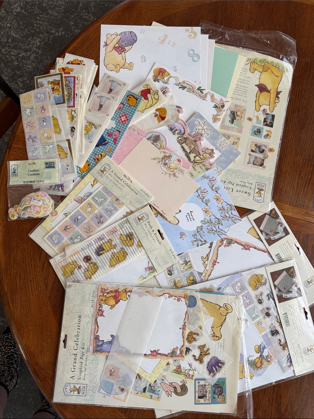 Winnie the Pooh Scrapbooking Papers, Cards & Stickers Huge Bundle Lot - Vintage